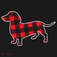 Red Bufallo Plaid Dachshund Dog Xmas Holiday Wiener Gift Women's Hoodie thumb 2