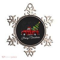 Red Buffalo Plaid Pickup Truck With Tree Merry Christmas Ornament thumb 0
