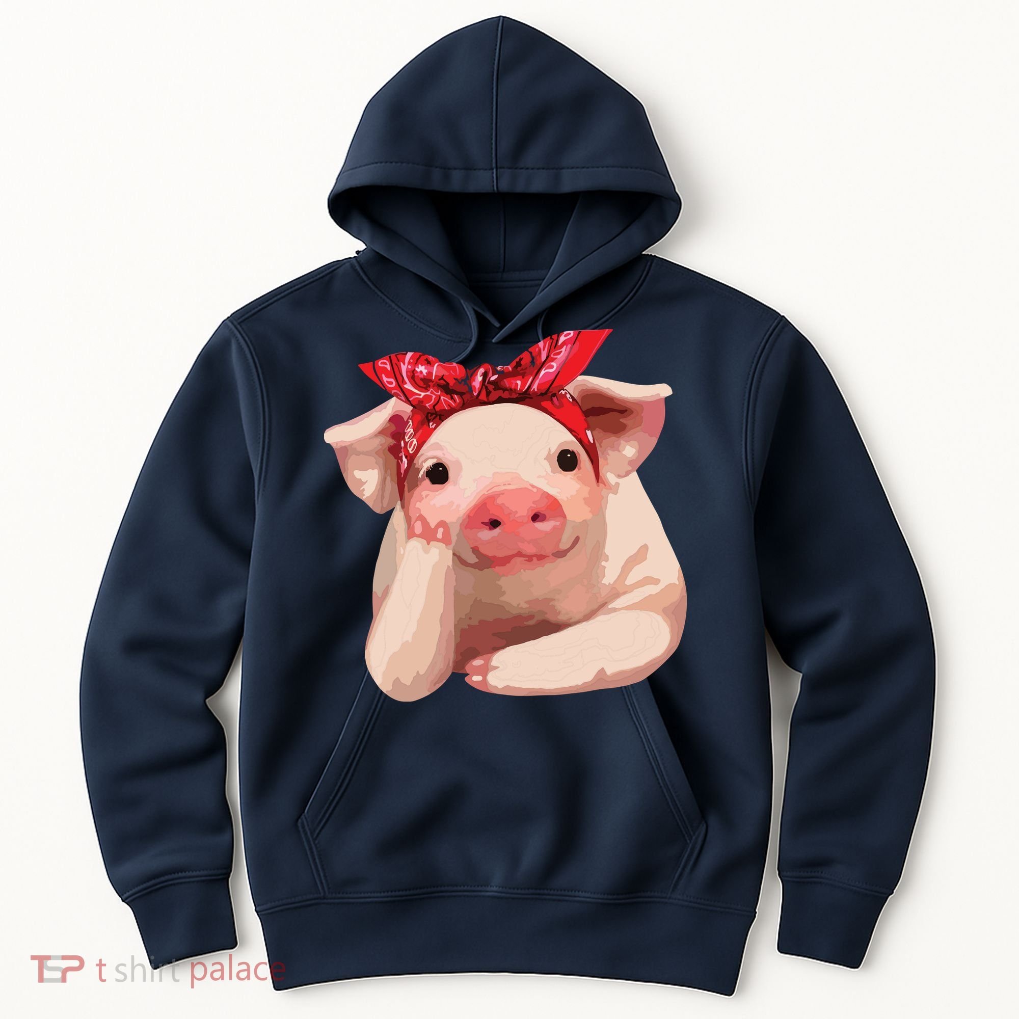 Red Bandanna Pig Funny I Love Piggy Hoodie