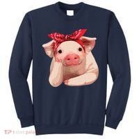 Red Bandanna Pig Funny I Love Piggy Sweatshirt thumb 0