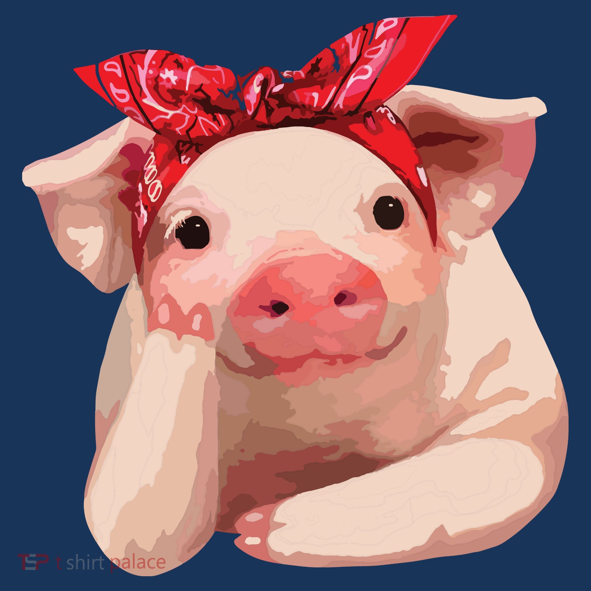 Red Bandanna Pig Funny I Love Piggy Women's Hoodie