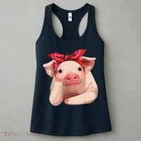 Red Bandanna Pig Funny I Love Piggy Women's Tank Top thumb 3