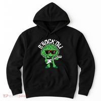 Rocking Broccoli Playing Guitar Veggie Vegetable Vegetarian Hoodie thumb 0