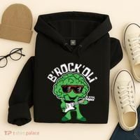 Rocking Broccoli Playing Guitar Veggie Vegetable Vegetarian Hoodie thumb 4