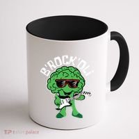 Rocking Broccoli Playing Guitar Veggie Vegetable Vegetarian Coffee Mug thumb 1