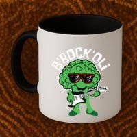 Rocking Broccoli Playing Guitar Veggie Vegetable Vegetarian Coffee Mug thumb 2