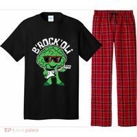 Rocking Broccoli Playing Guitar Veggie Vegetable Vegetarian Pajama Set thumb 0