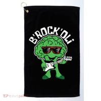 Rocking Broccoli Playing Guitar Veggie Vegetable Vegetarian Golf Towel thumb 0