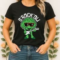 Rocking Broccoli Playing Guitar Veggie Vegetable Vegetarian Women's T-Shirt thumb 2