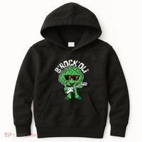 Rocking Broccoli Playing Guitar Veggie Vegetable Vegetarian Kids Hoodie thumb 0
