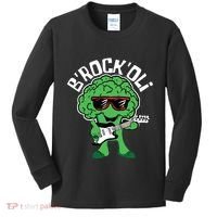 Rocking Broccoli Playing Guitar Veggie Vegetable Vegetarian Kids Long Sleeve Shirt thumb 0