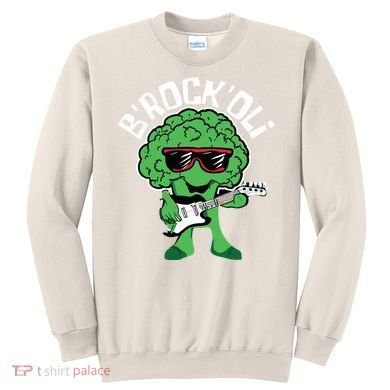 Rocking Broccoli Playing Guitar Veggie Vegetable Vegetarian Sweatshirt