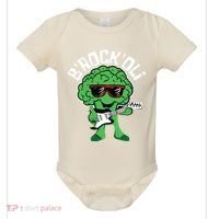Rocking Broccoli Playing Guitar Veggie Vegetable Vegetarian Baby Bodysuit thumb 0