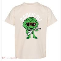 Rocking Broccoli Playing Guitar Veggie Vegetable Vegetarian Toddler T-Shirt thumb 0