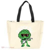 Rocking Broccoli Playing Guitar Veggie Vegetable Vegetarian Tote Bag thumb 0