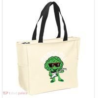 Rocking Broccoli Playing Guitar Veggie Vegetable Vegetarian Tote Bag thumb 2