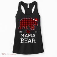 Red Buffalo Plaid Mama Bear Christmas Pajama Family Women's Tank Top thumb 0