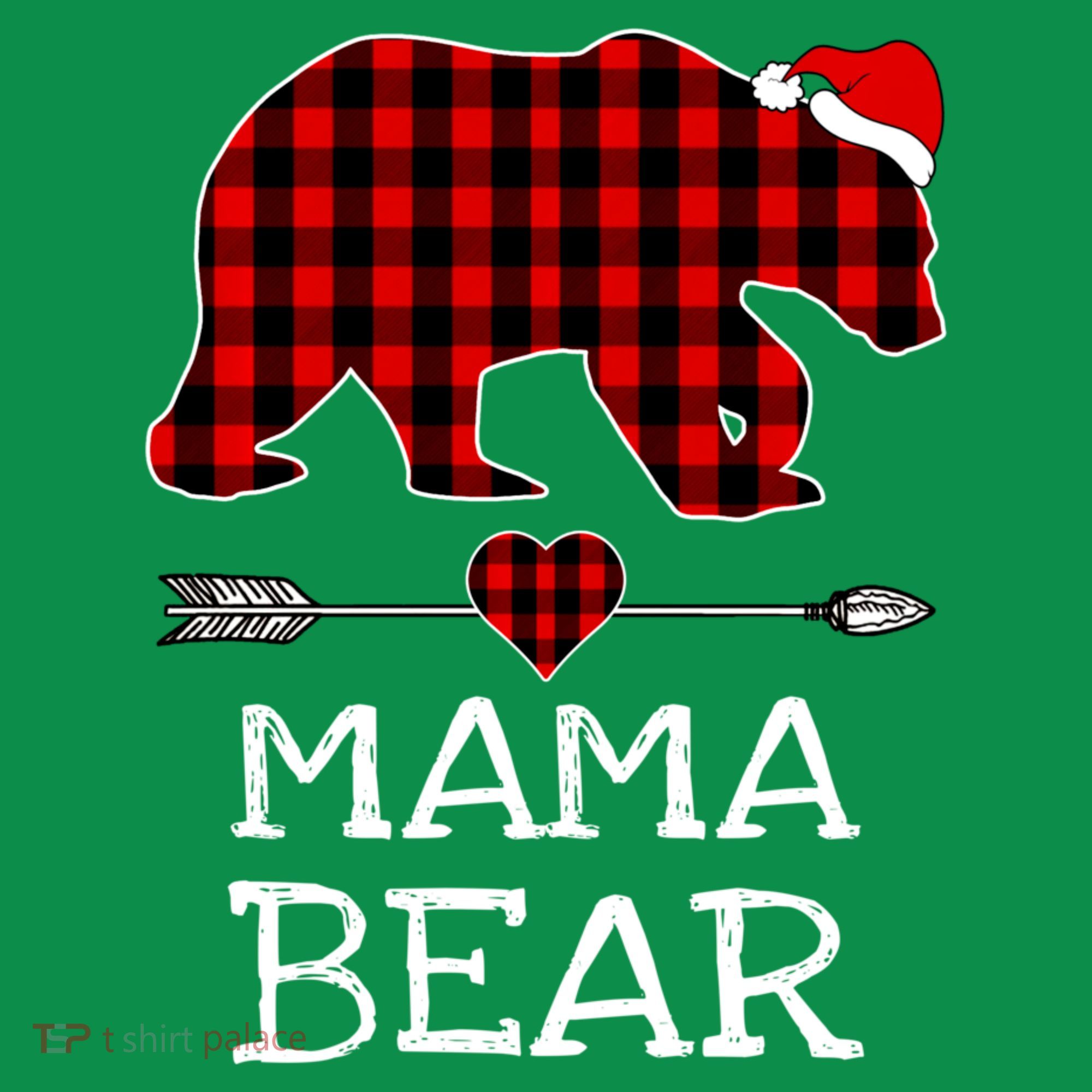 Red Buffalo Plaid Mama Bear Christmas Pajama Family Sweatshirt