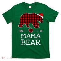 Red Buffalo Plaid Mama Bear Christmas Pajama Family T-Shirt thumb 0
