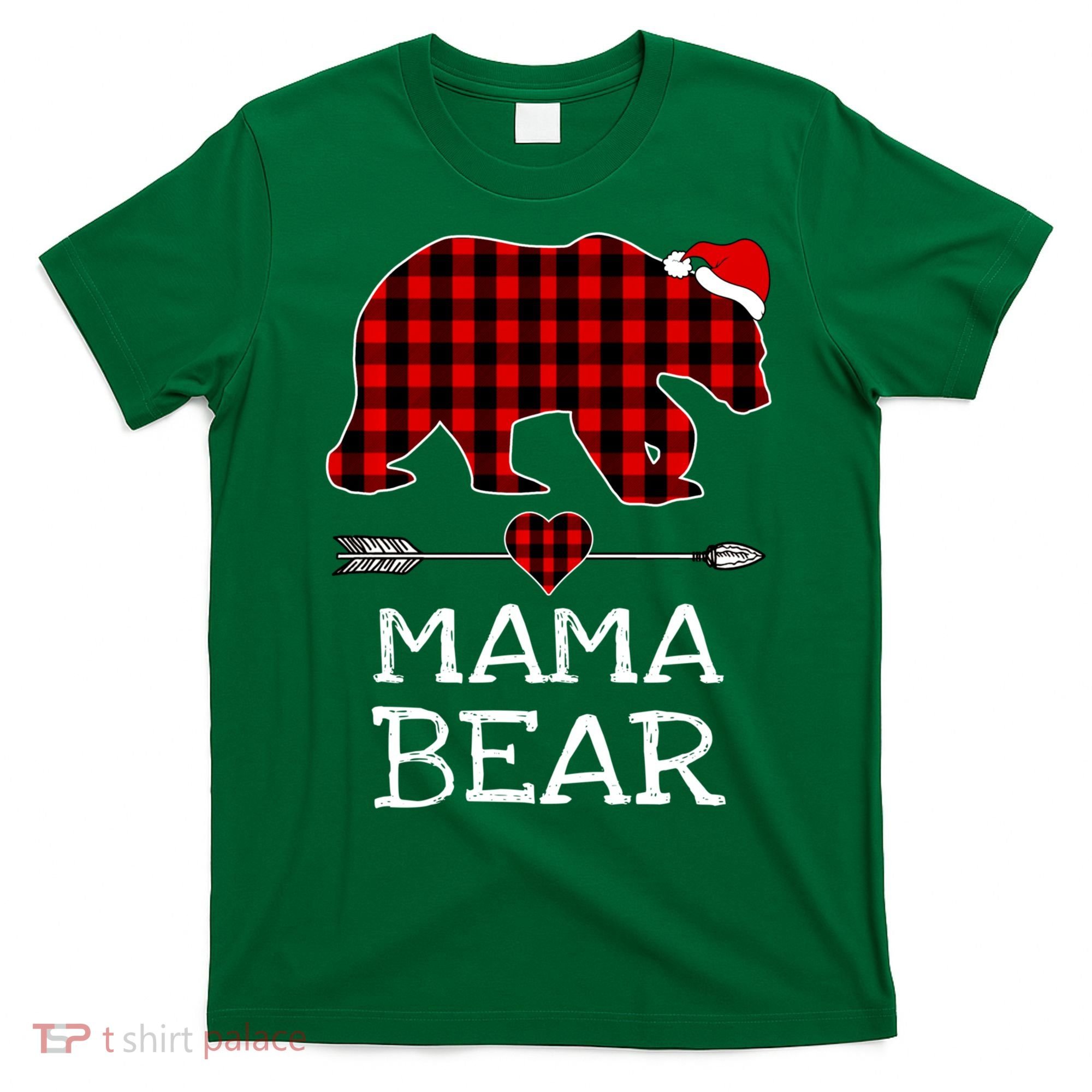 Red Buffalo Plaid Mama Bear Christmas Pajama Family T-Shirt
