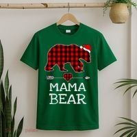 Red Buffalo Plaid Mama Bear Christmas Pajama Family T-Shirt thumb 2