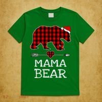 Red Buffalo Plaid Mama Bear Christmas Pajama Family T-Shirt thumb 5