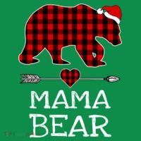 Red Buffalo Plaid Mama Bear Christmas Pajama Family Mousepad thumb 1