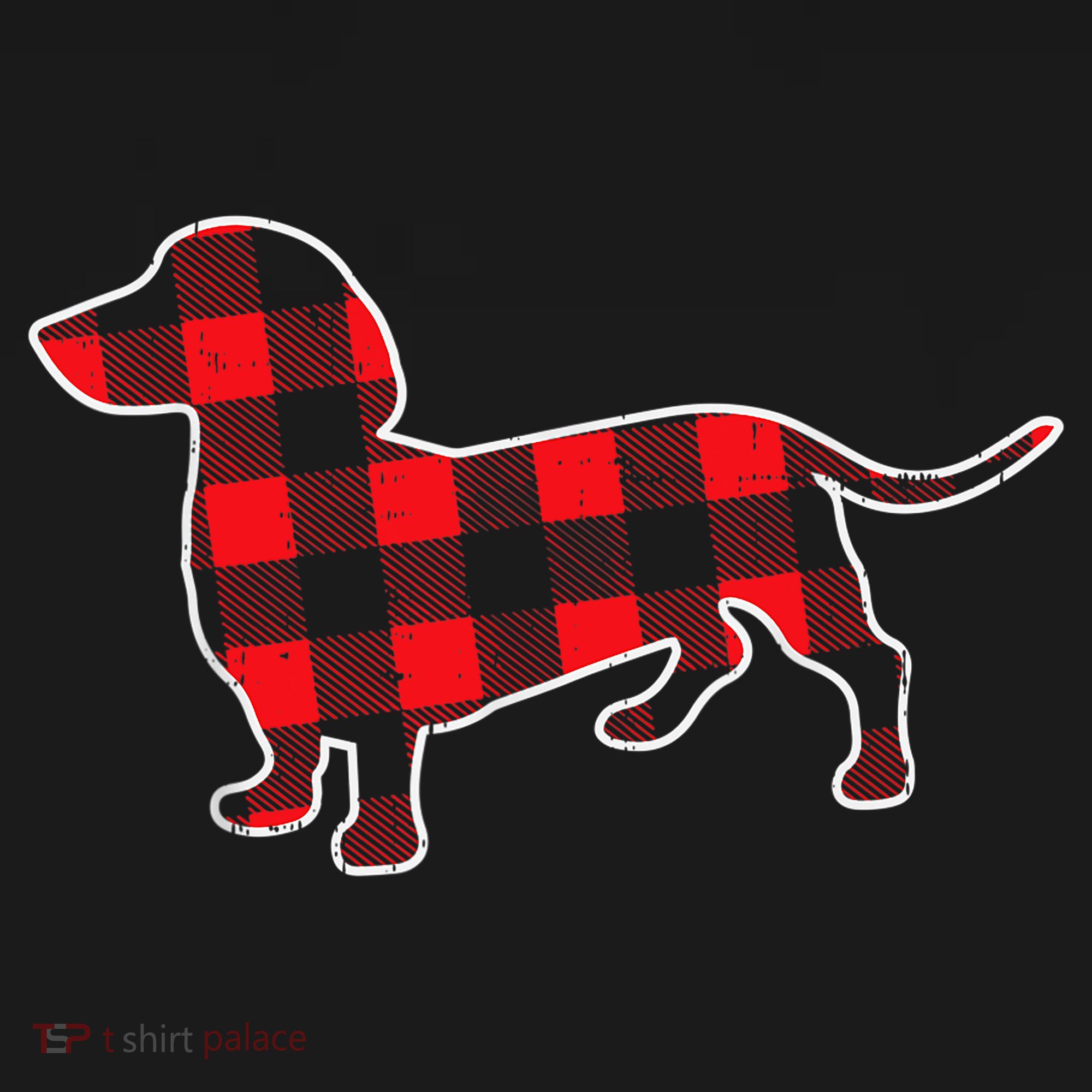 Red Buffalo Plaid Dachshund Dog Xmas Holiday Wiener Hoodie