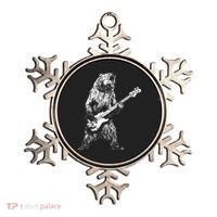 Retro Bear Playing Bass Guitar Bear Guitarist Music Lovers Ornament thumb 0