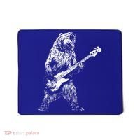 Retro Bear Playing Bass Guitar Bear Guitarist Music Lovers Mousepad thumb 0