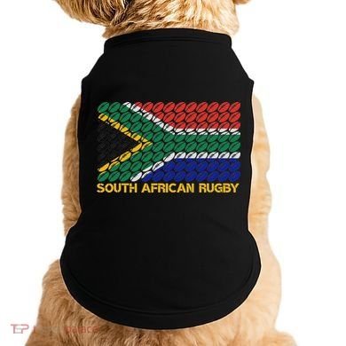 Rugby Ball Pattern South Africa Flag Doggie Tank