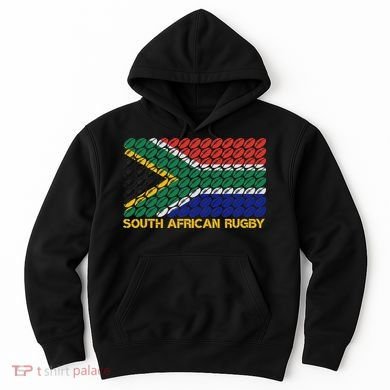Rugby Ball Pattern South Africa Flag Hoodie