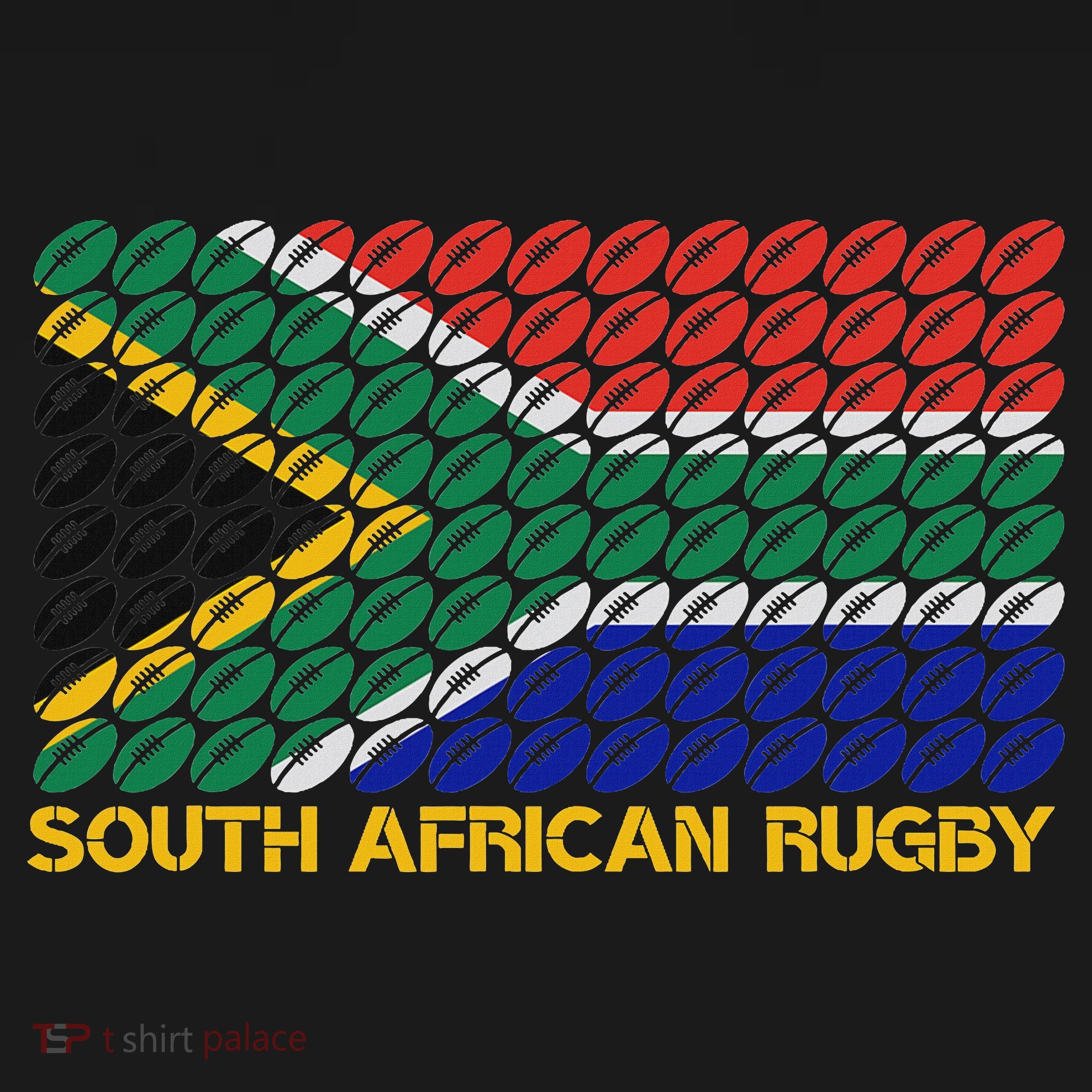 Rugby Ball Pattern South Africa Flag Apron