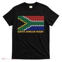 Rugby Ball Pattern South Africa Flag T-Shirt thumb 0