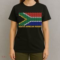 Rugby Ball Pattern South Africa Flag T-Shirt thumb 4