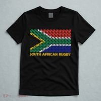 Rugby Ball Pattern South Africa Flag T-Shirt thumb 5