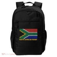 Rugby Ball Pattern South Africa Flag Backpack thumb 0