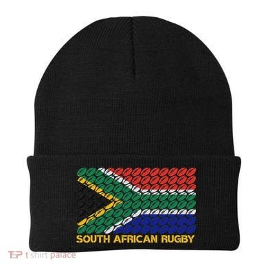 Rugby Ball Pattern South Africa Flag Beanie