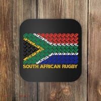 Rugby Ball Pattern South Africa Flag Coaster thumb 0