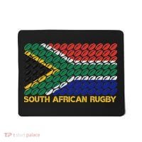 Rugby Ball Pattern South Africa Flag Mousepad thumb 0