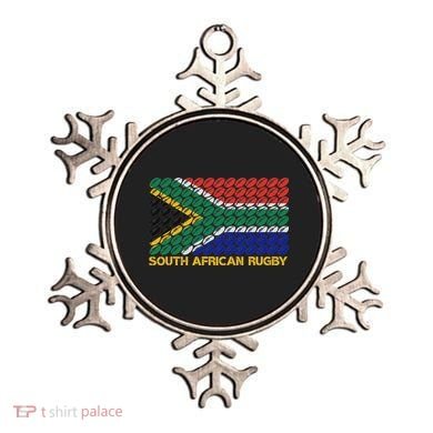 Rugby Ball Pattern South Africa Flag Ornament