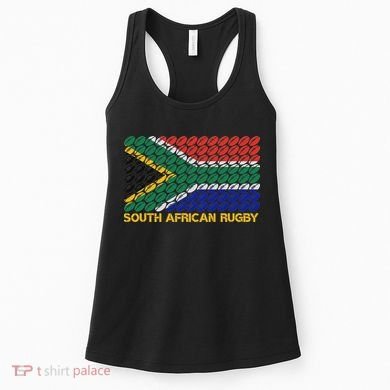 Rugby Ball Pattern South Africa Flag Women's Tank Top