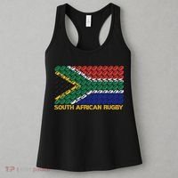 Rugby Ball Pattern South Africa Flag Women's Tank Top thumb 3