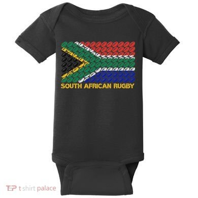 Rugby Ball Pattern South Africa Flag Baby Bodysuit