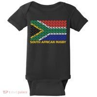 Rugby Ball Pattern South Africa Flag Baby Bodysuit thumb 0