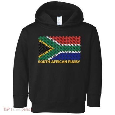 Rugby Ball Pattern South Africa Flag Toddler Hoodie