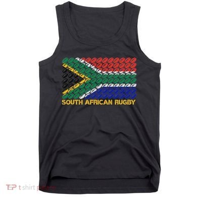 Rugby Ball Pattern South Africa Flag Tank Top