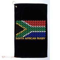 Rugby Ball Pattern South Africa Flag Golf Towel thumb 0