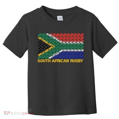 Rugby Ball Pattern South Africa Flag Toddler T-Shirt