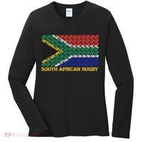 Rugby Ball Pattern South Africa Flag Women's Long Sleeve Shirt thumb 0